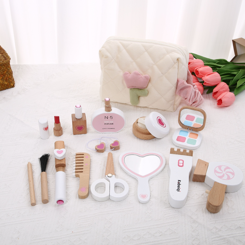 Beauty Makeup For Kids - Children's Makeup Bag, Toy Play, Wooden