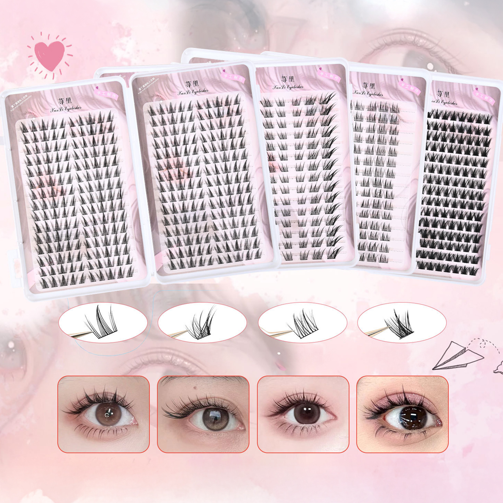 Beauty Makeup Look - 30rows 3D Wispy Fluffy Fake Eyelashes