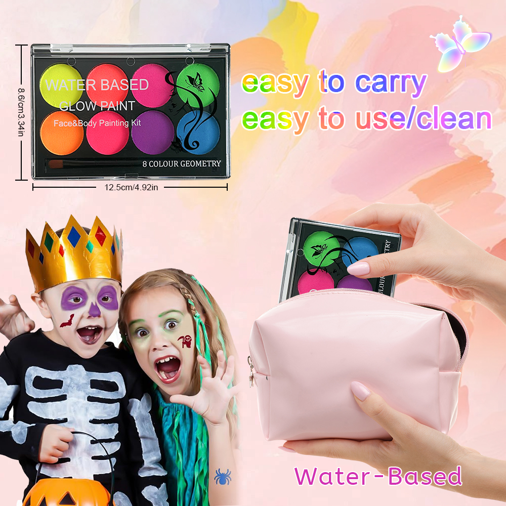 8 Colors Glow Fluorescent Neon - Beauty Halloween Makeup บทวิจารณ์และราคา