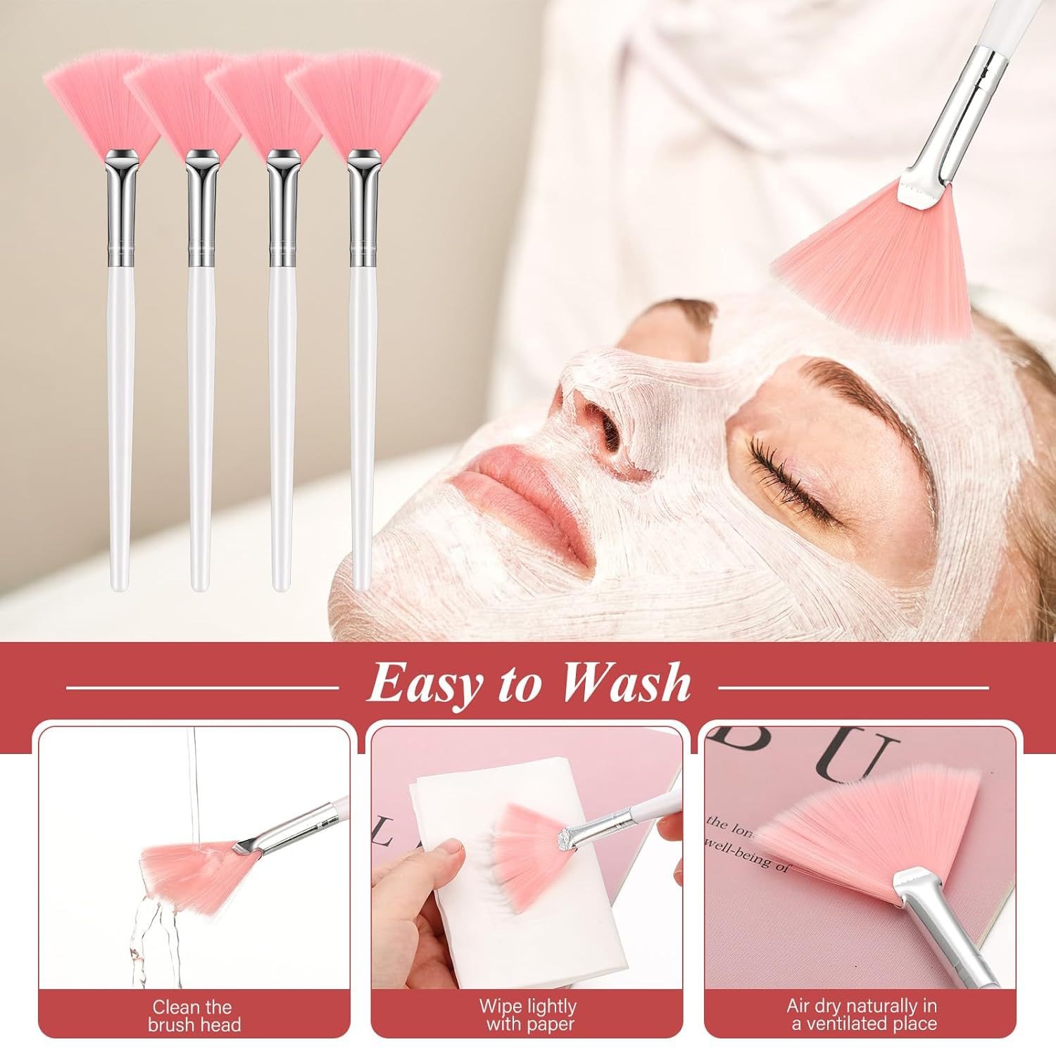 1Pc DIY Soft Fan Brush Face Ma - Beauty Queen Makeup บทวิจารณ์และราคา