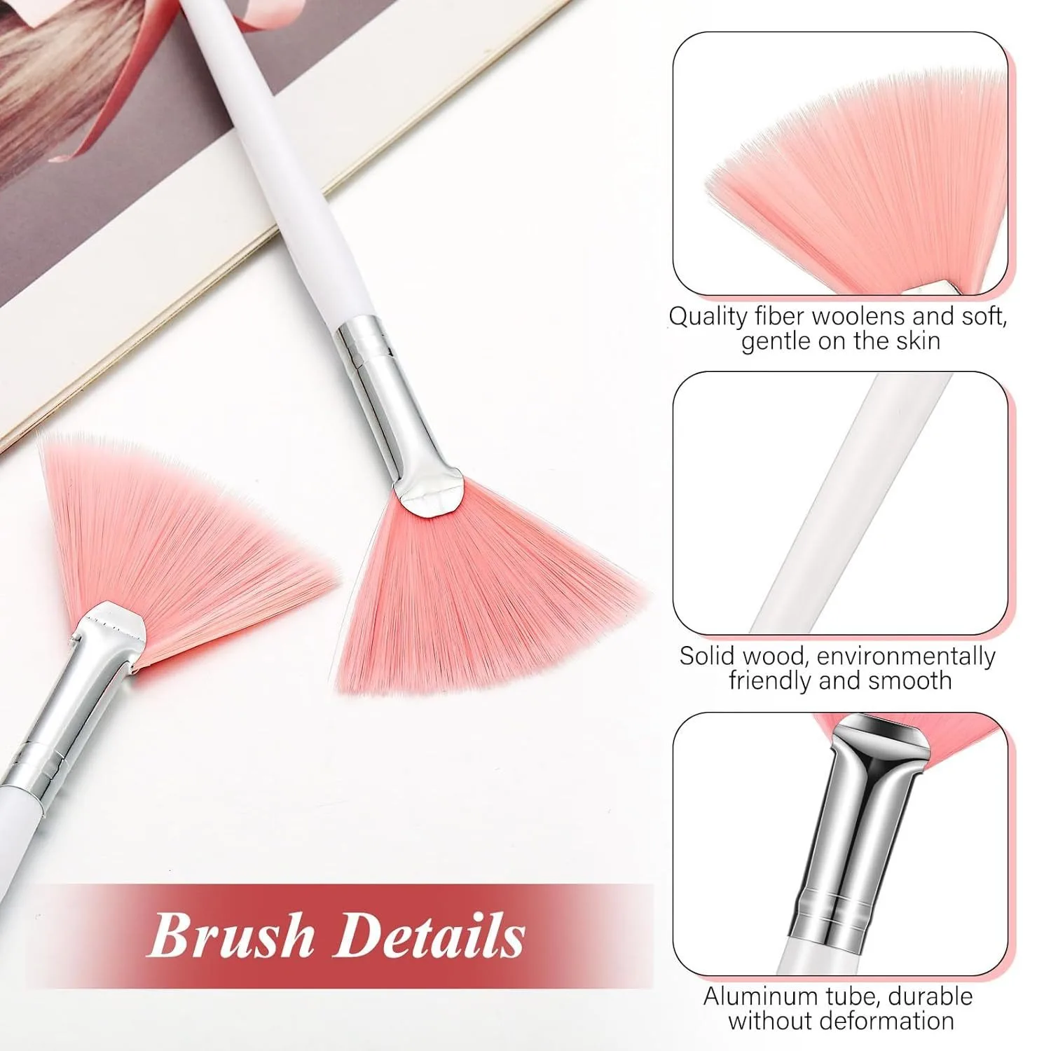 1Pc DIY Soft Fan Brush Face Ma - Beauty Queen Makeup บทวิจารณ์และราคา