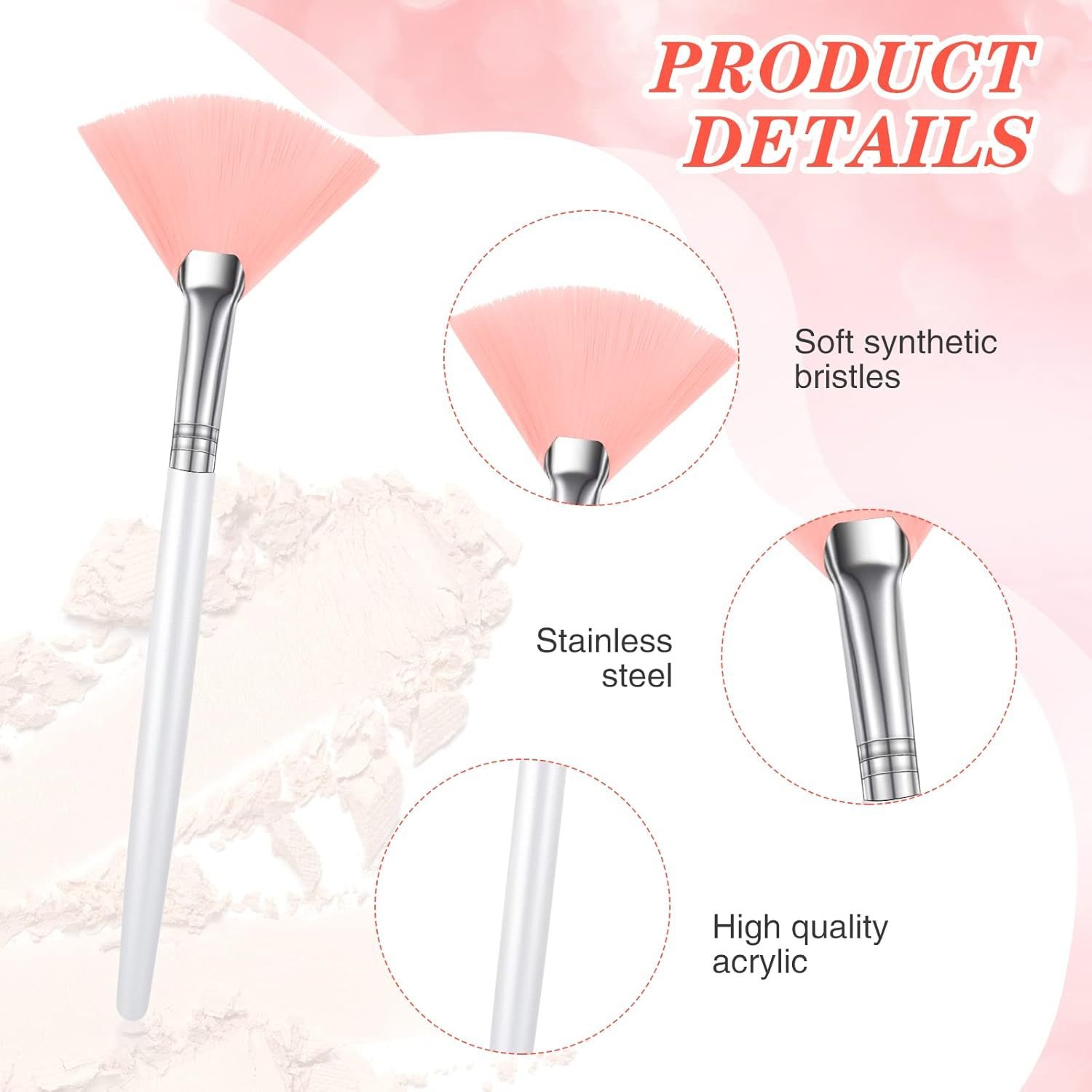 1Pc DIY Soft Fan Brush Face Ma - Beauty Queen Makeup บทวิจารณ์และราคา