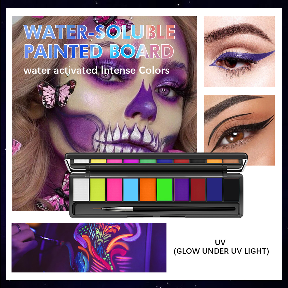 10 Colors Glow Fluorescent Neo - Beauty Halloween Makeup บทวิจารณ์และราคา
