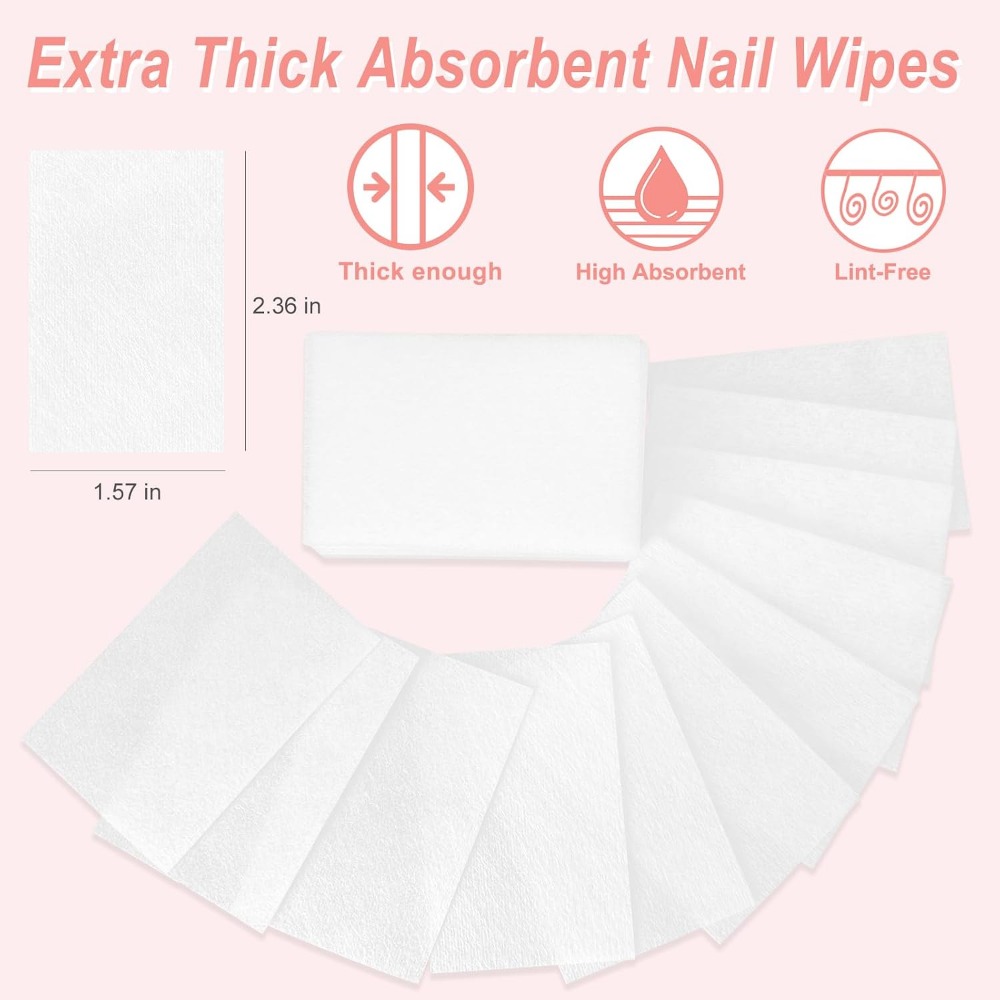 Lint Free Nail Wipes - 270 Pcs - Gel Nail Polish บทวิจารณ์และราคา