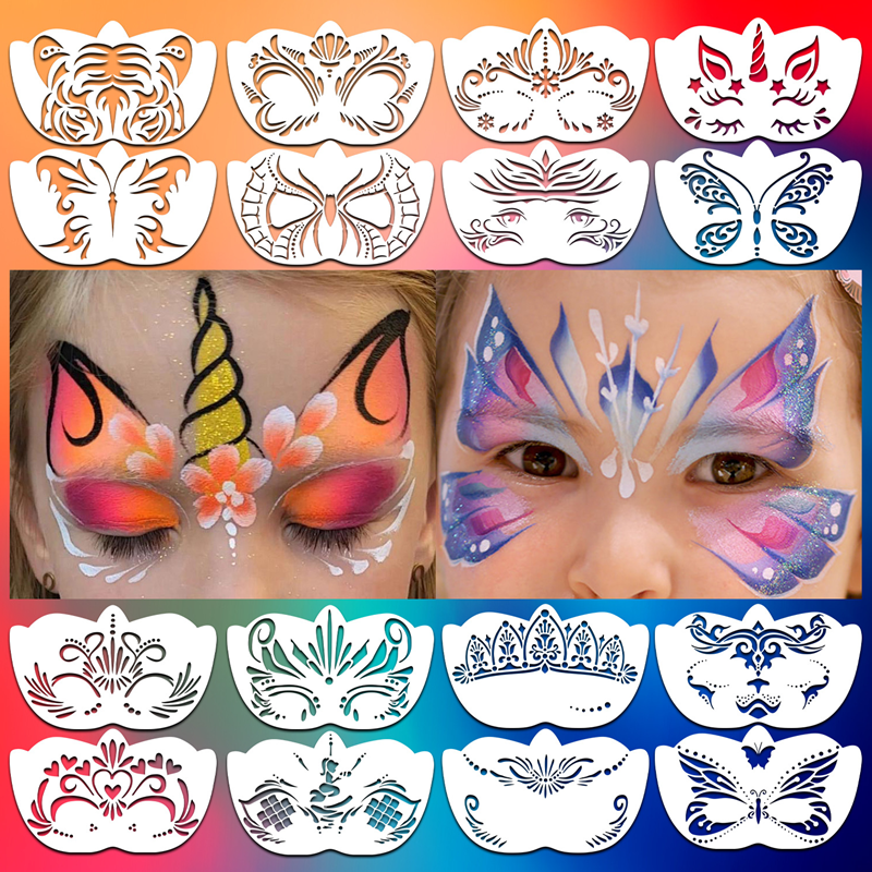 8pcs Face Skeleton Painting St - Beauty Makeup Kit For Kids บทวิจารณ์และราคา