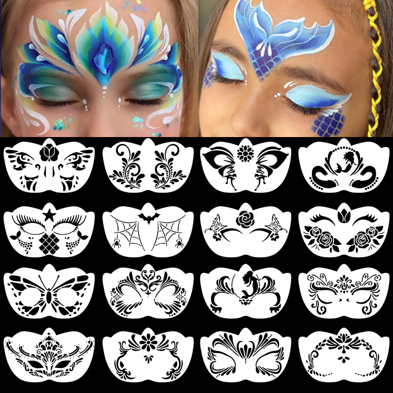8pcs Face Skeleton Painting St - Beauty Makeup Kit For Kids บทวิจารณ์และราคา