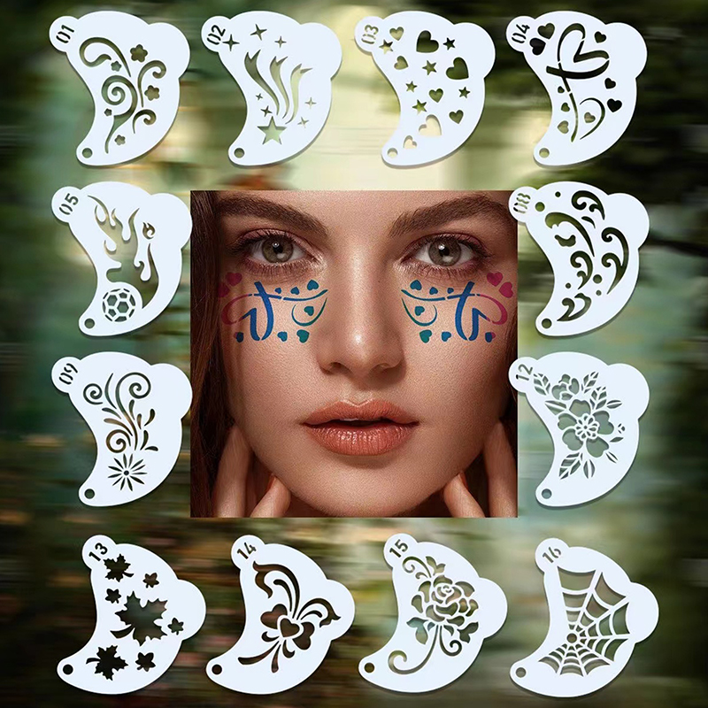 16Pcs Face Painting Templates  - Beauty Makeup Kit For Kids บทวิจารณ์และราคา
