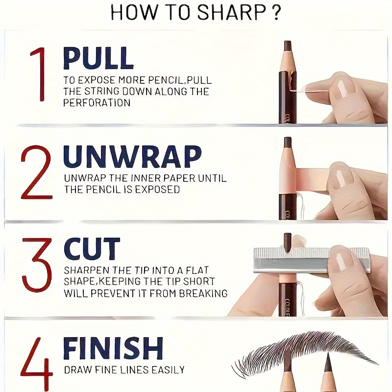 Tear Off Pull Line Eyebrow Pen - Eyebrow Pomade Pencil บทวิจารณ์และราคา