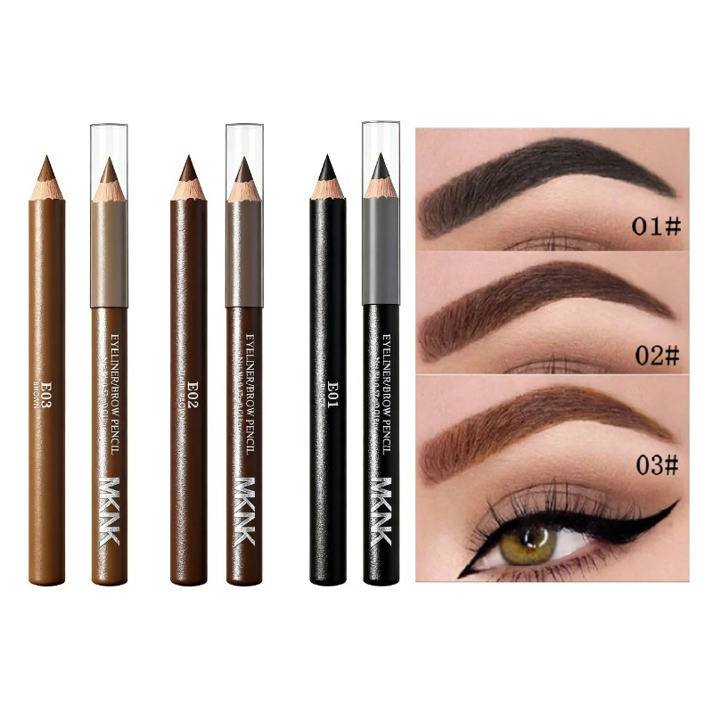 3 Colors Wooden Eyebrow Eyelin - Eyebrow Pomade Pencil บทวิจารณ์และราคา