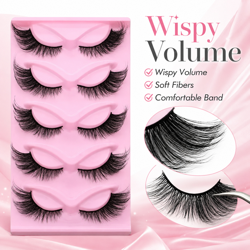 5 Pairs 2 Styles Wispy False E - Beauty Makeup Look บทวิจารณ์และราคา