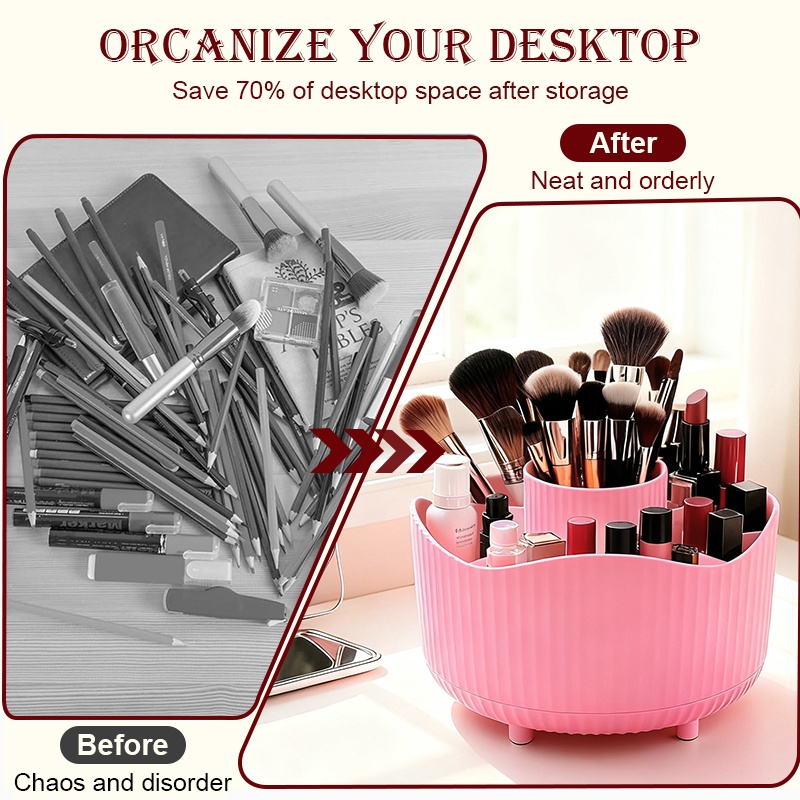 360° Rotating Makeup Tool Stor - Beauty Kiss Makeup บทวิจารณ์และราคา