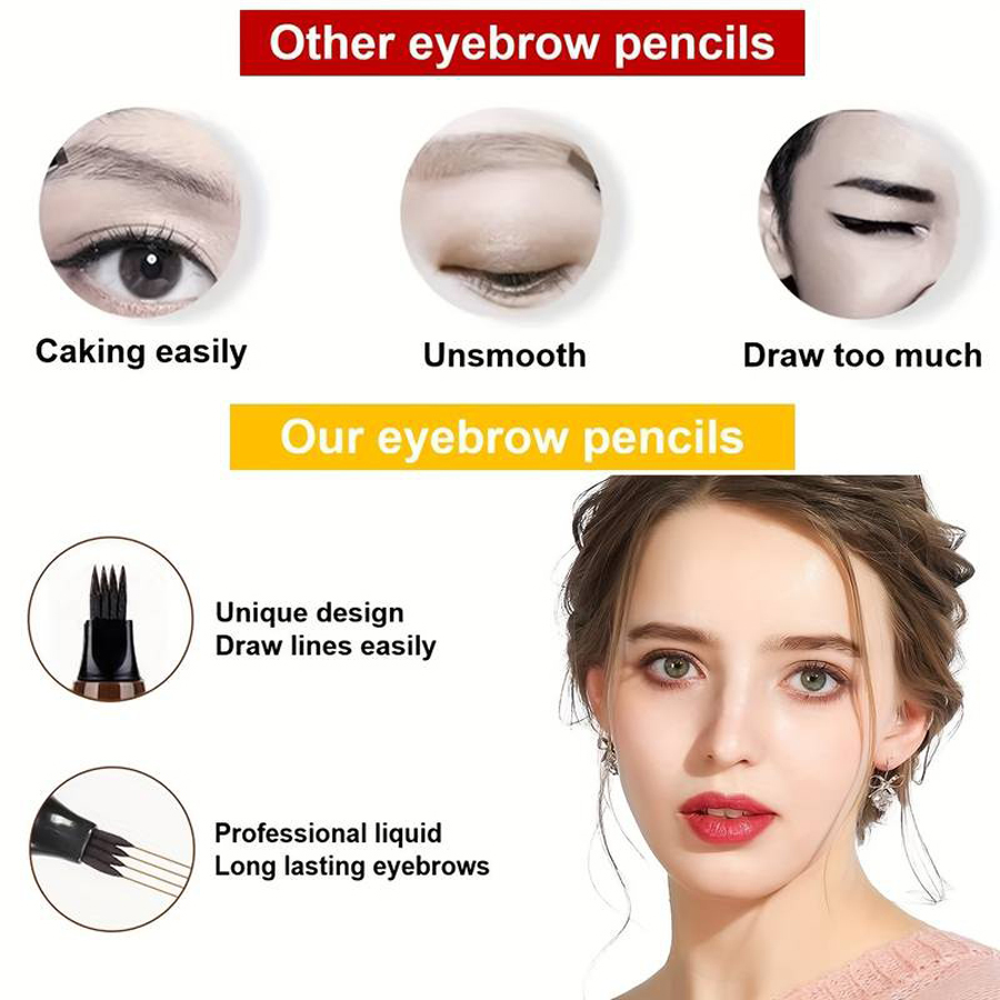 Waterproof Eyebrow Pen, Microb - Eyebrow Pomade Pencil บทวิจารณ์และราคา